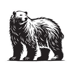Captivating polar bear silhouette for versatile print applications - Polar bear black vector

