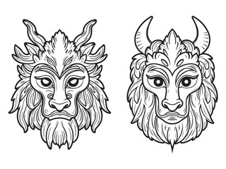 Tribal masks vector design