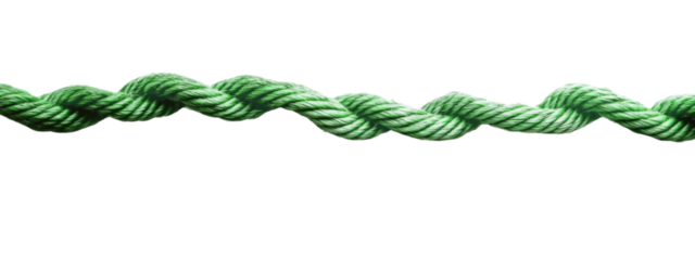 Torn Green Rope Minimalist Design, vibrant green rope with jagged edge, centered for text, striking contrast on white background.