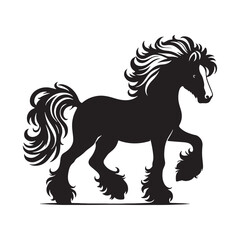 Captivating pony silhouette for creative media designs - Pony black vector
