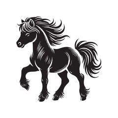 Creative pony silhouette for innovative design needs - Pony illustration - minimallest pony vector
