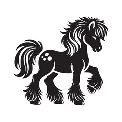 Minimalistic pony silhouette for versatile media designs - Pony illustration - minimallest pony vector
