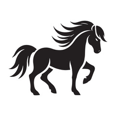 Stylish pony silhouette for creative print designs - Pony illustration - minimallest pony vector
