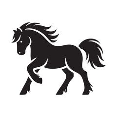 Bold pony silhouette for artistic digital projects - Pony black vector
