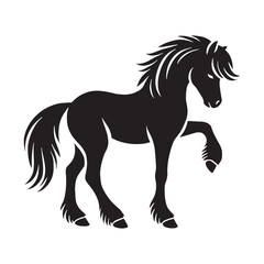 Detailed pony silhouette for unique artistic uses - Pony black vector
