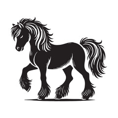 Pony silhouette for creative digital designs - Pony black vector
