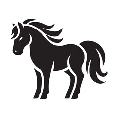 Playful pony silhouette for versatile media applications - Pony black vector
