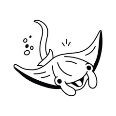 A graceful manta ray gliding through the ocean waters