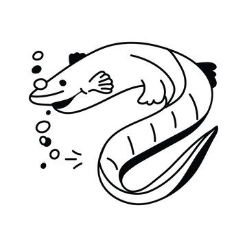 Get this creative icon of snake fish in trendy style