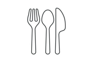 Fork knife spoon sign icon. Plate symbol. Breakfast lunch dinner icon. Menu sign.
