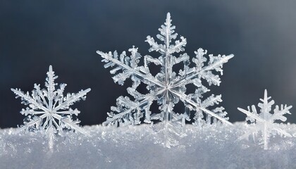A Stunning Collection of Unique Snowflakes Isolated on a White Background Macro Photography of Real Snow Crystals Capturing Natures Intricate Designs and Patterns