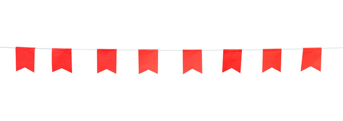 Obraz premium red party flag on white background isolated