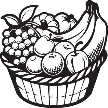 Naklejki Line art Line art fresh food icon design 