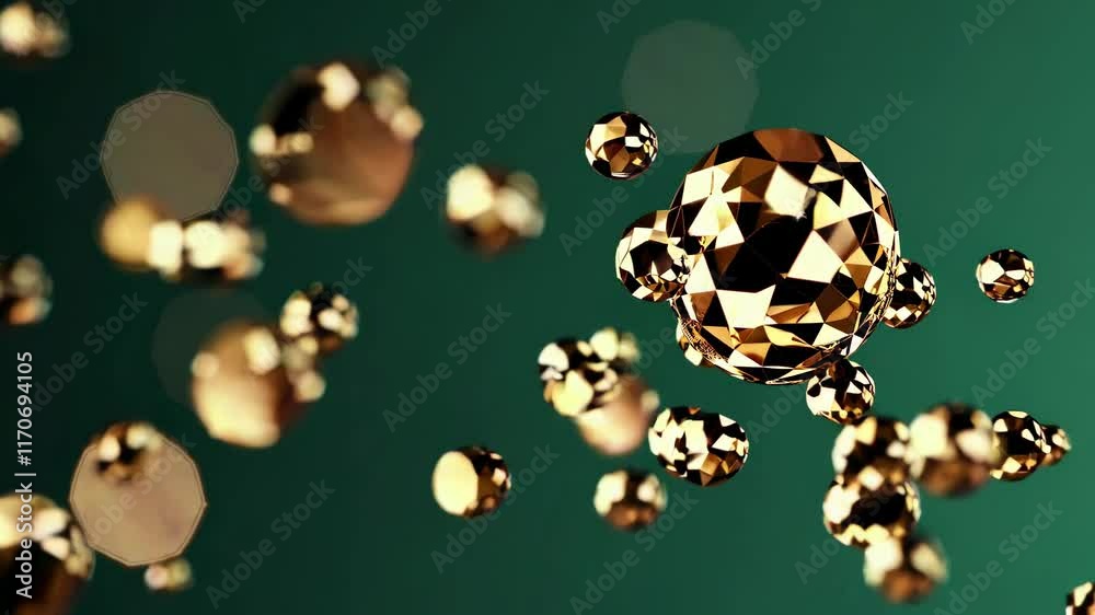 Aufkleber stunning display of sparkling gemstones gliding through the air in a mesmerizing animation