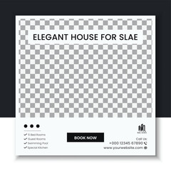 Real estate social media banner or Instagram post template