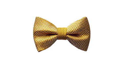 gold bow tie isolated on transparent background