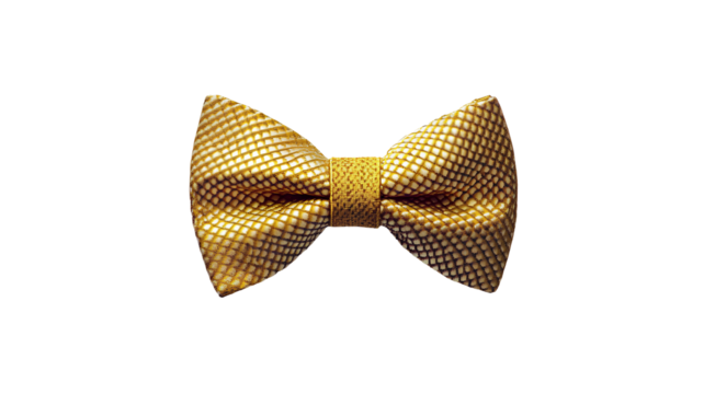 gold bow tie isolated on transparent background - Powered by Adobe