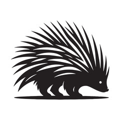 Bold porcupine silhouette for innovative digital designs - Porcupine illustration - minimallest porcupine vector
