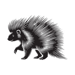 Porcupine silhouette for versatile media and print uses - Porcupine black vector
