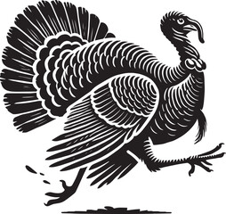 Turkey animal silhouette vector illustration isolated on white background