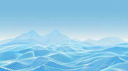 Fototapeta premium Abstract Landscape of Wireframe Hills