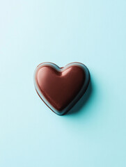 Delightful chocolate heart treats bright blue background food photography sweet environment close-up view love concept for celebrations