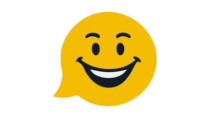 happy smiley face vector illustration, simple chat icon with orange sign and smiling face vector illustration