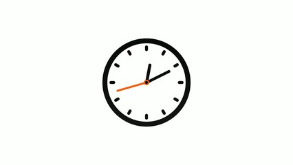 Counting down black color analog clock isolated