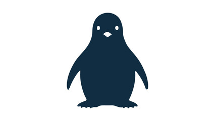 penguin on a white, very simple icon of a penguin from blue vector shape illustration silhouette, silhouette shape vector outline illustration of a penguin