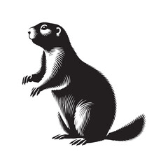 Stylish Prairie Dog silhouette for creative media applications - Prairie Dog illustration - minimallest Prairie Dog vector
