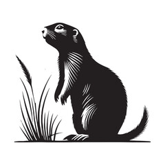 Prairie Dog silhouette for creative digital projects - Prairie Dog black vector
