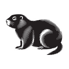 Playful Prairie Dog silhouette for artistic media designs - Prairie Dog black vector
