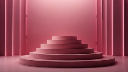 Obraz premium 3d podium pink background bright pink lighing