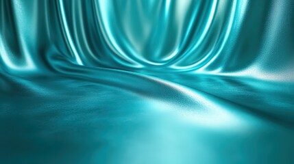 Vivid teal fabric creates a soft and inviting atmosphere, ideal for creative backgrounds or artistic projects