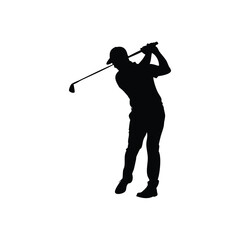 A  man golf player icon golfer vector silhouette