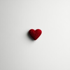 Fototapeta premium minimalist Valentine's Day background with single red heart on white
