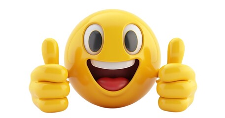 happy smiley face with thumb up