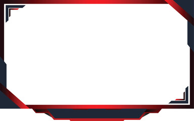 Twitch Overlay black and red frame with a red border