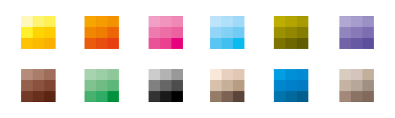 Palette colours icons. Choice color paint icons set. Guide book. Pantone icon set. Vector Illustration. Vector Graphic. EPS 10