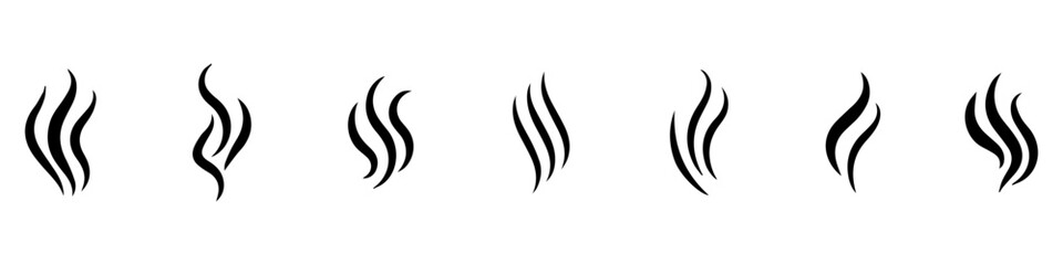 Smoke Icon. Steam Icon. Smell Icon. Aromas vaporize icons. Vector Illustration. Vector Graphic. EPS 10