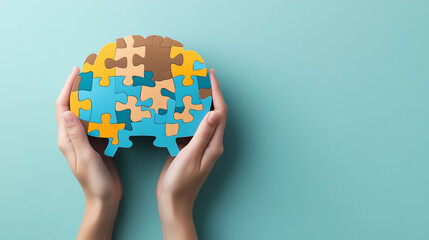 visual concept representing mental health challenges, including dementia, Alzheimer’s, and memory loss, with symbolic elements like brain awareness, family care, and therapeutic support.