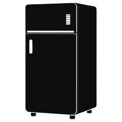 Smart Refrigerator Silhouette Vector Art