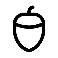 acorn black line vector icon