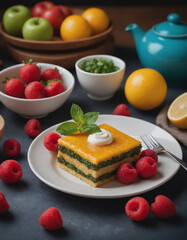 Couverture vibrante pour un catalogue de recettes, tr&egrave;s d&eacute;taill&eacute;