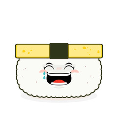 tamago sushi laughing face cartoon cute