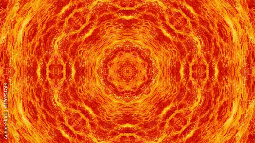 Wall mural abstract red seamless kaleidoscope 4k loop animation