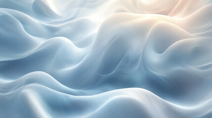 Flowing blue and white abstract waves background.