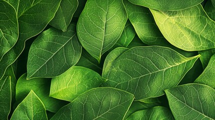 Obraz premium Closeup of Lush Green Leaves - Nature's Exquisite Pattern