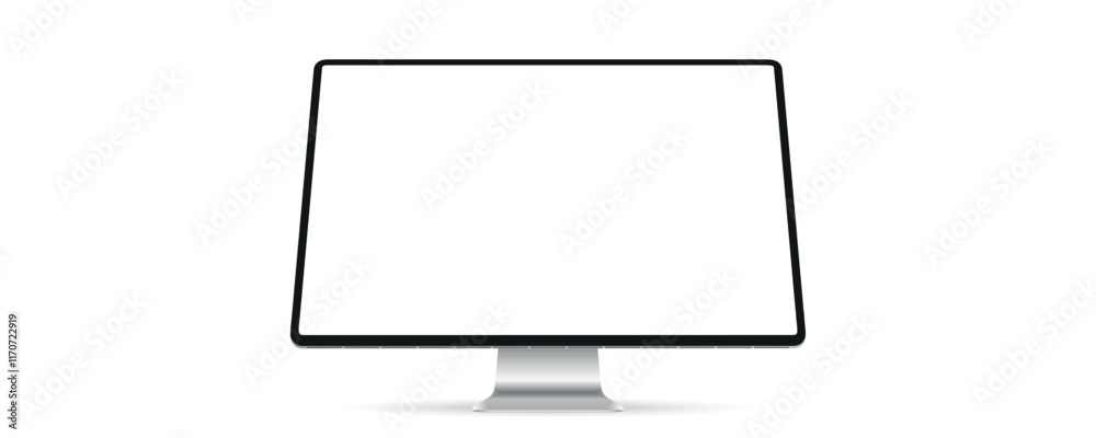 Poster Computer monitor mockup. Computer monitor display with empty screen isolated on transparent background.