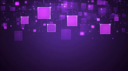 Obraz premium Purple squares and sparkles on dark background